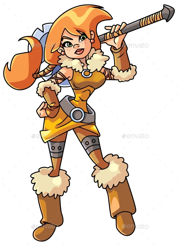 Viking Girl Illustration - People Characters