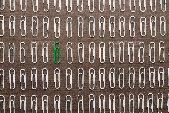 Bright Green Paper Clip Concept - Stock Photo - Images