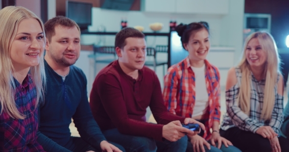 Happy Couples in Love People Enjoy Relaxing By Playing Videogames and Having Fun Indoor in Modern alt