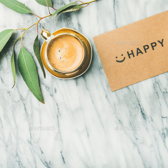 Feminine morning layout with coffee - Stock Photo - Images