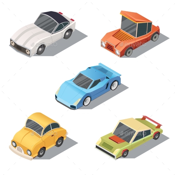 Vector Set of Isometric Urban Passenger - Man-made Objects Objects