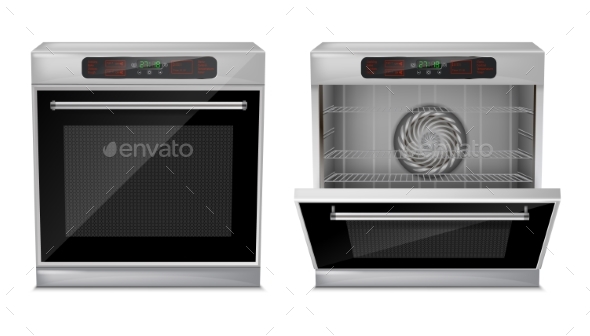 Vector Realistic Compact Built-In Oven - Man-made Objects Objects