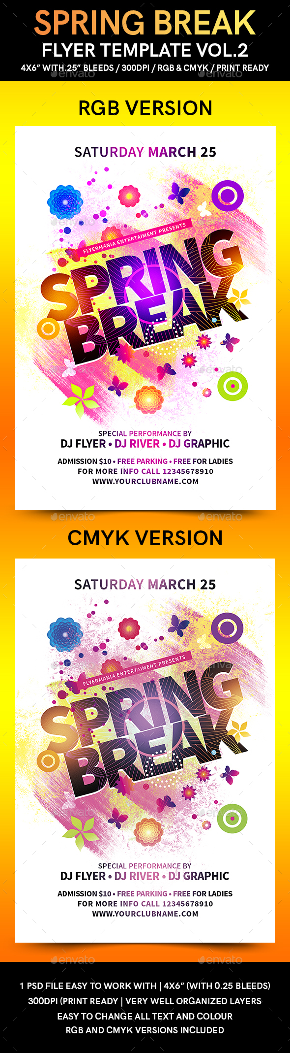 Spring Break Flyer Template Vol.2 - Flyers Print Templates