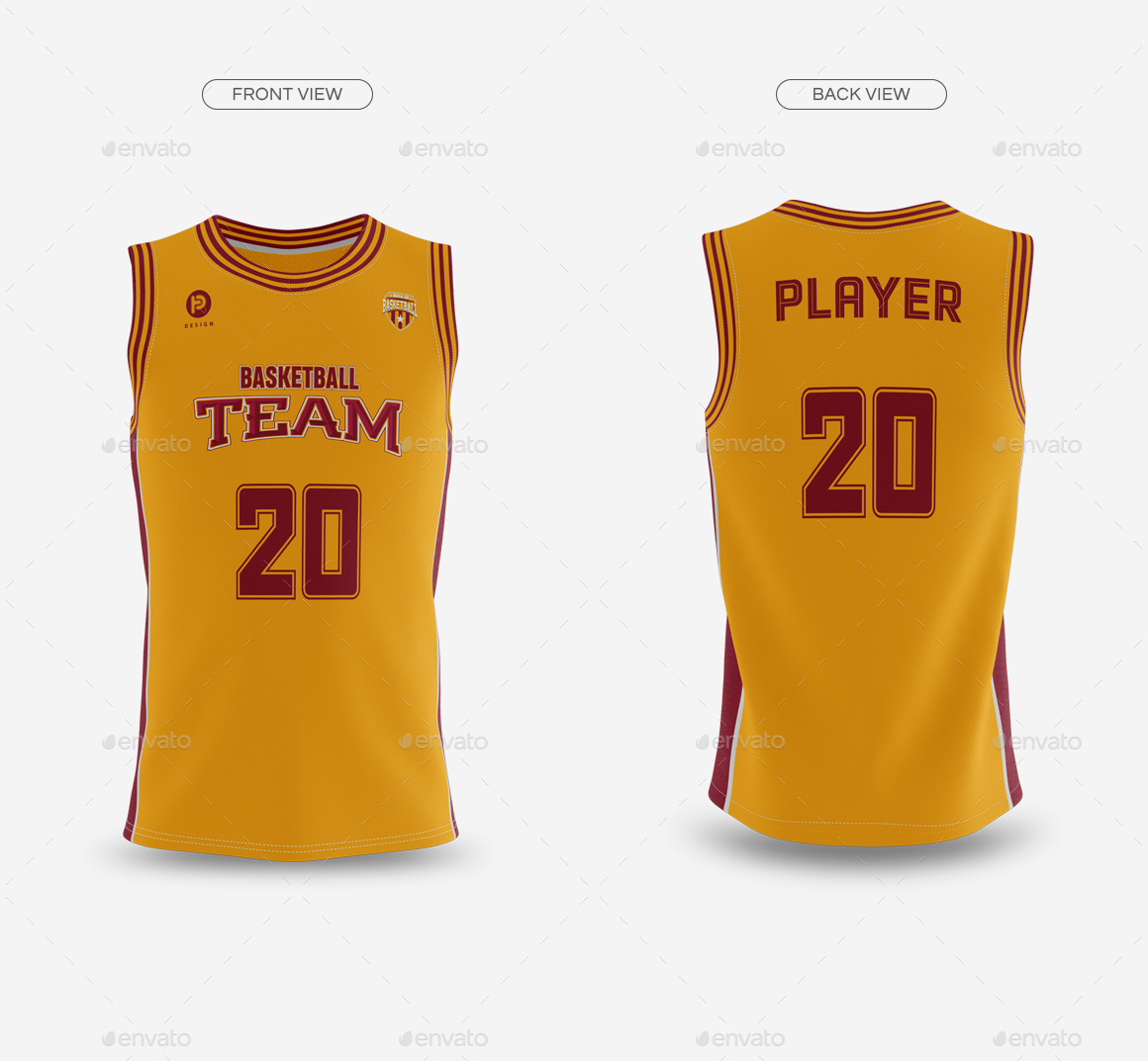 Download Basketball Jersey with Crew-Neck Mockup by TRDesignme ...