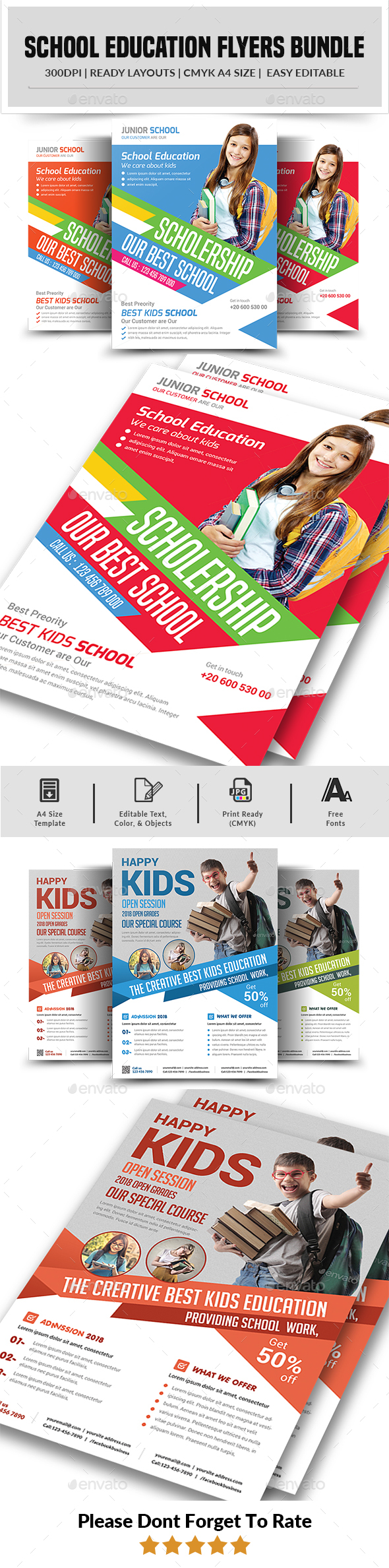 School Education Flyers Bundle - Corporate Flyers