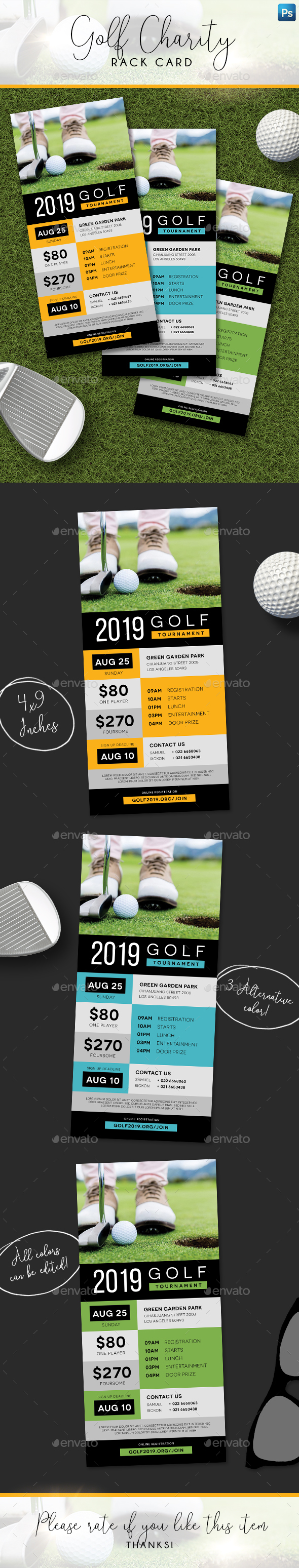 Charity Golf Rack Card - Sports Events