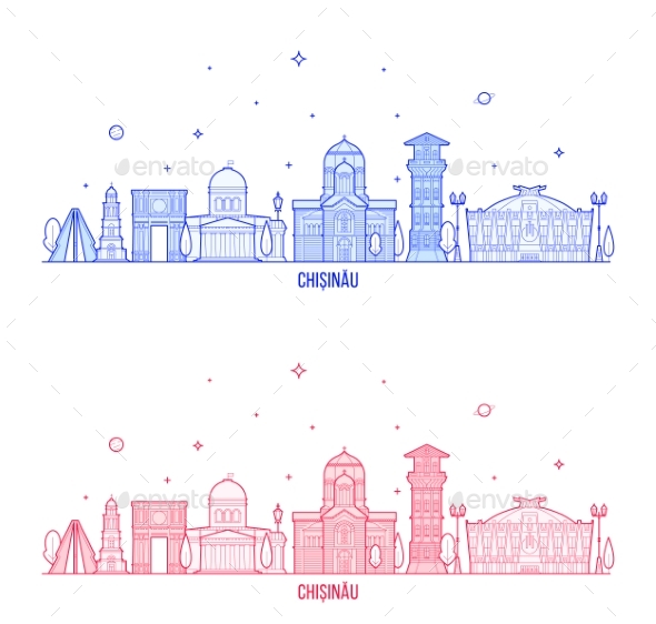 Chisinau Skyline Moldova City Buildings Vector - Buildings Objects