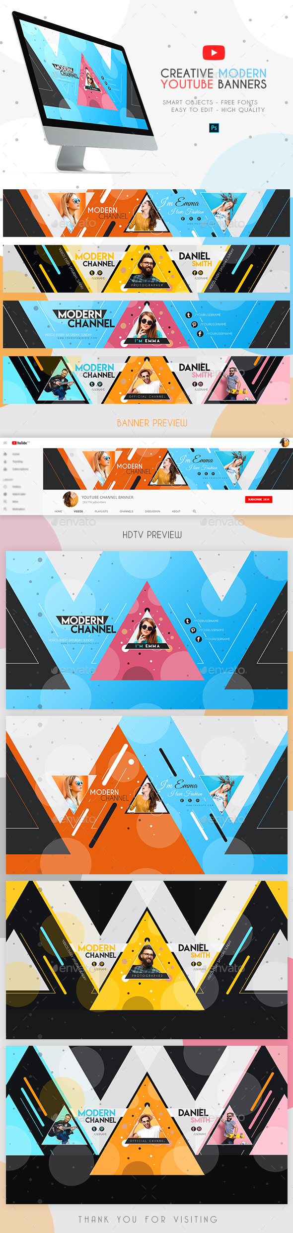 Modern YouTube Banners - YouTube Social Media