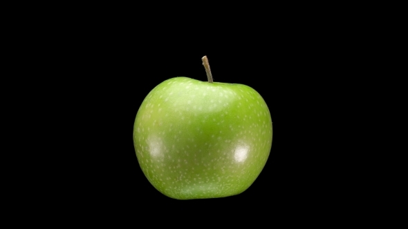 Beautiful, Green Apple on Black Background, Stock Footage | VideoHive