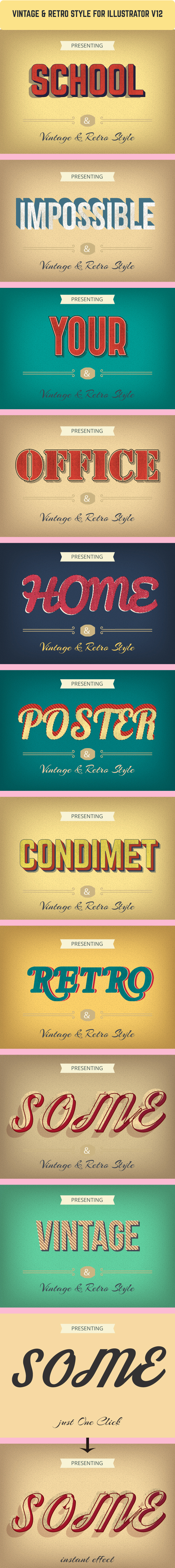 Vintage & Retro Graphic Styles for Illustrator - Styles Illustrator