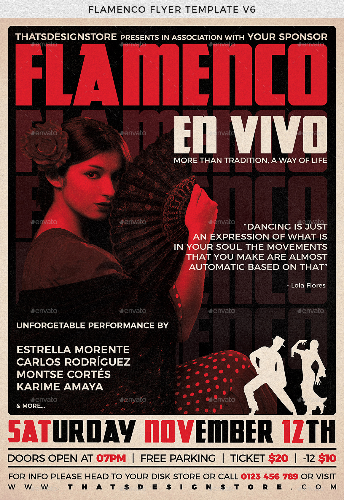 flamenco flyer template v6 by lou606 graphicriver flyer flamenco