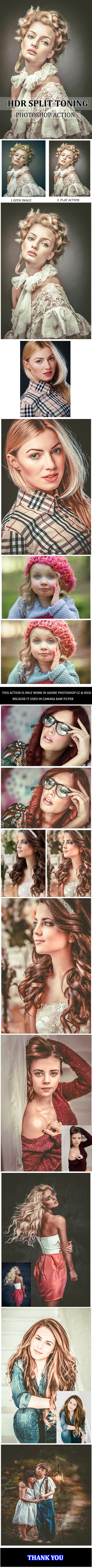 Hdr Split Toning Portrait :: Photoshop Action - Photo Effects Actions