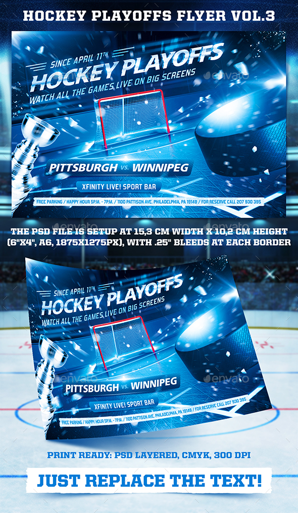 Hockey Playoffs Flyer Template vol.3 - Sports Events