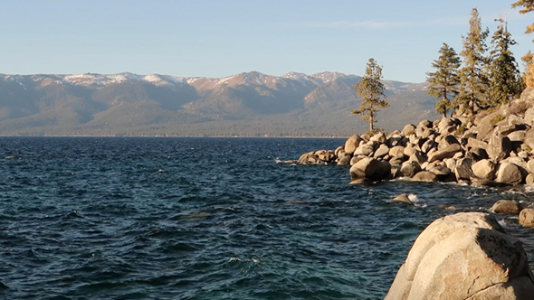 Wavy Day At Lake Tahoe's Chimney Beach