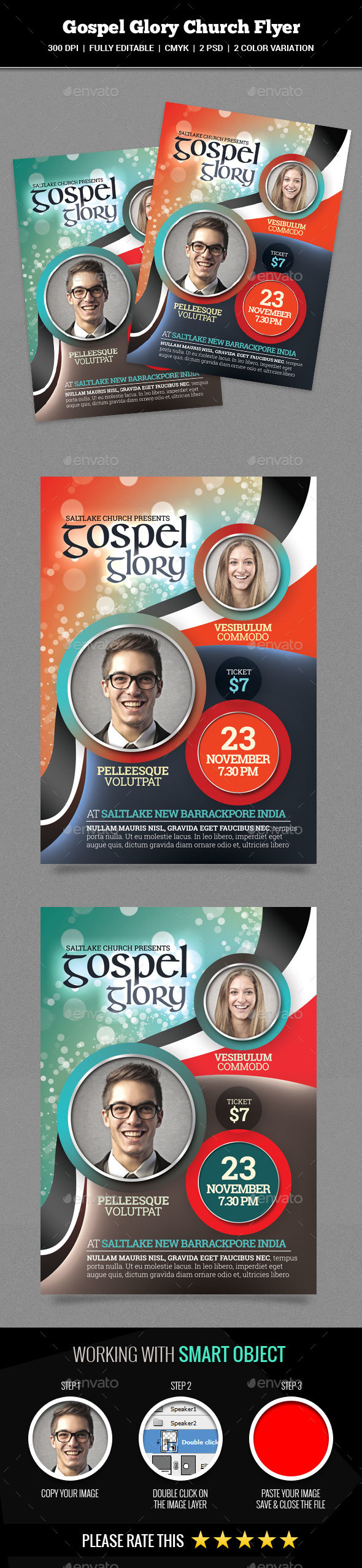 Gospel Glory Church Flyer - Church Flyers