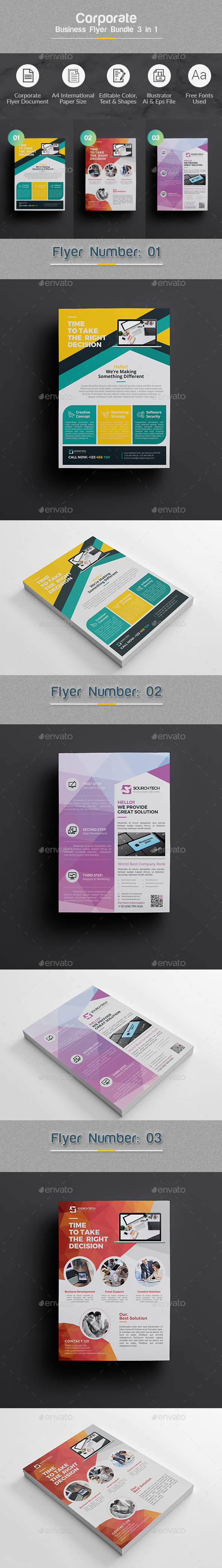 Flyer Bundle 3 in 1 - Corporate Flyers