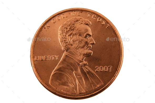 Isolated US penny