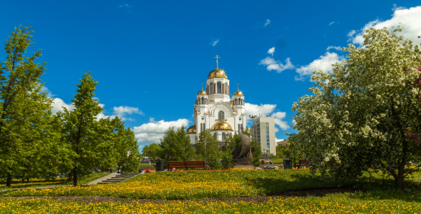 Temple in Yekaterinburg in the Spring