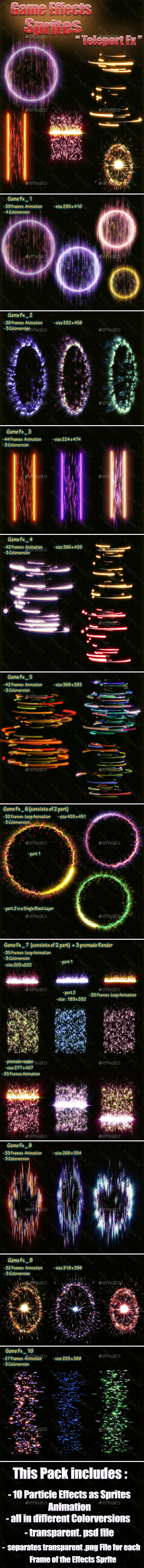 Game Effects Sprites Teleport Fx - Sprites Game Assets