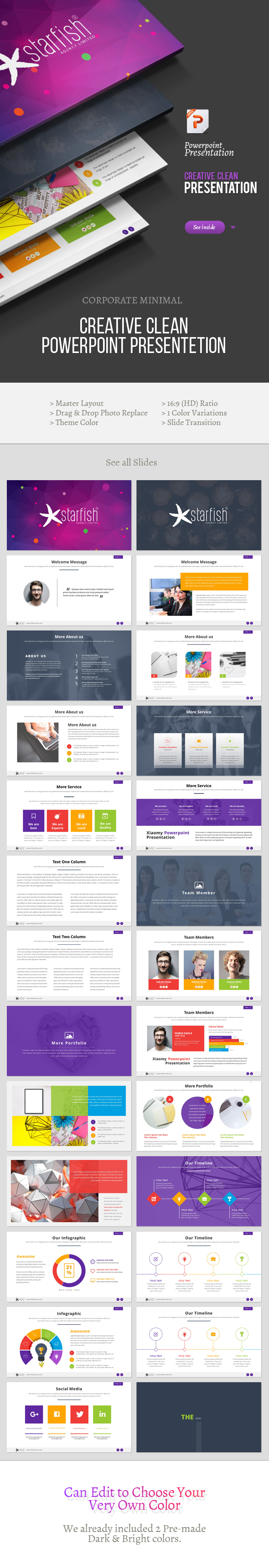 Starfish Creative Powerpoint Template - Business PowerPoint Templates