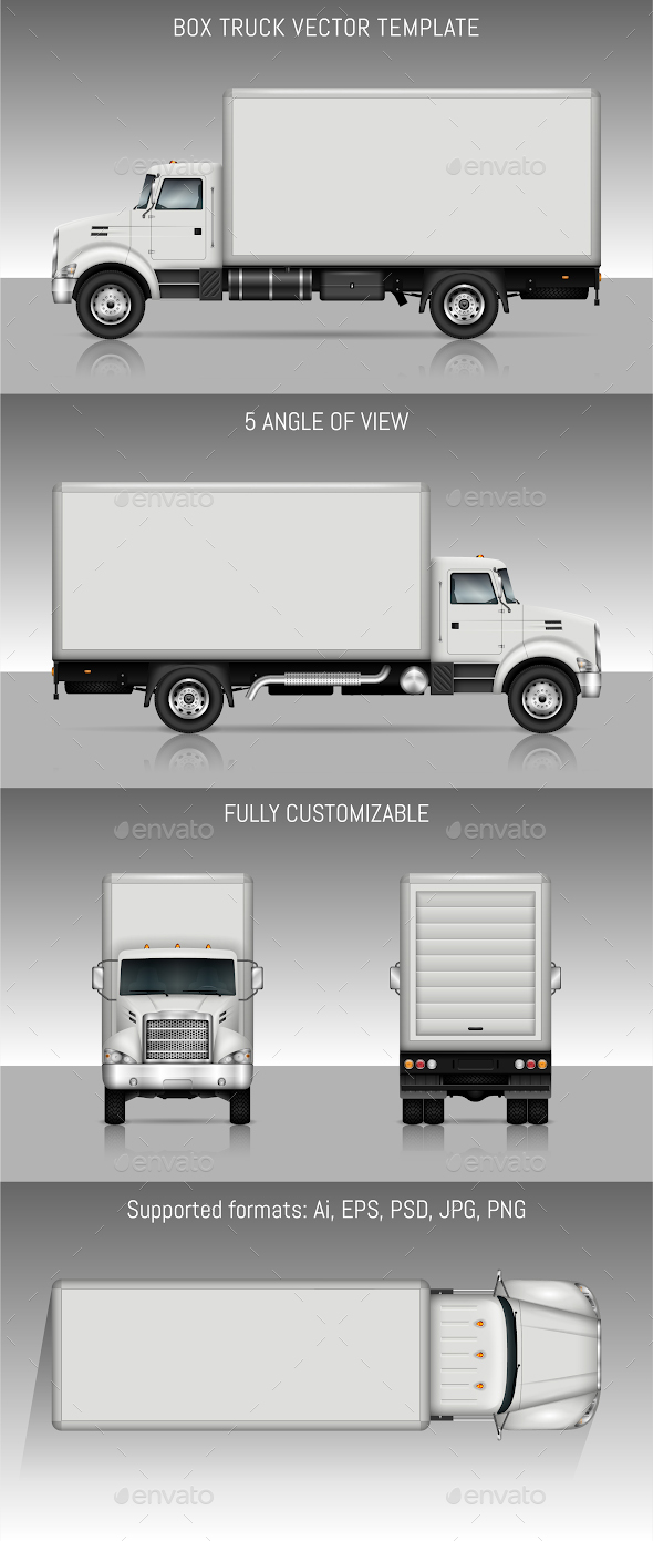 Box Truck Vector Template - Man-made Objects Objects