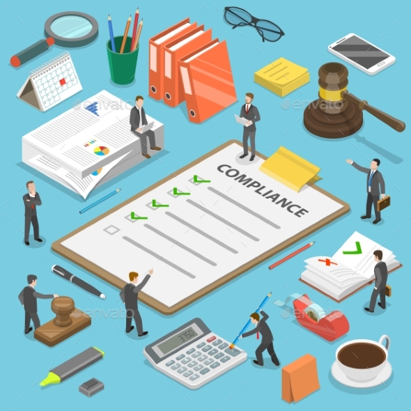 Regulatory Compliance Flat Isometric Vector - Concepts Business
