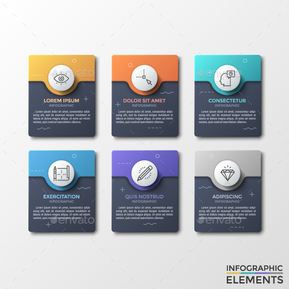 Modern Dark Infographic Stickers - Infographics