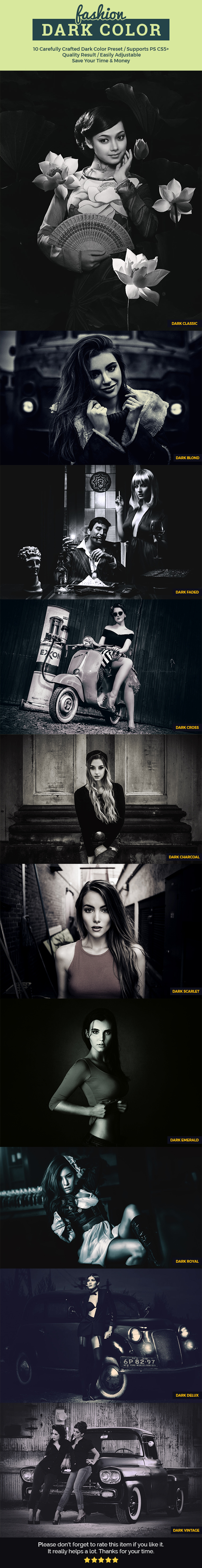 Dark Color - Photo Effects Actions