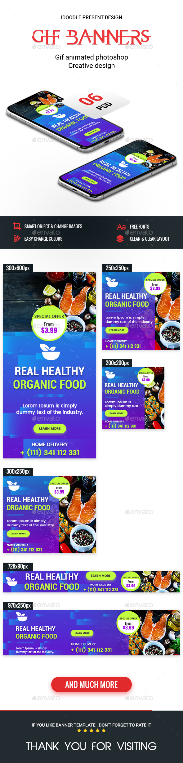 Animated GIF Banner Ads - Food & Restaurant Banners Ad - Banners & Ads Web Elements
