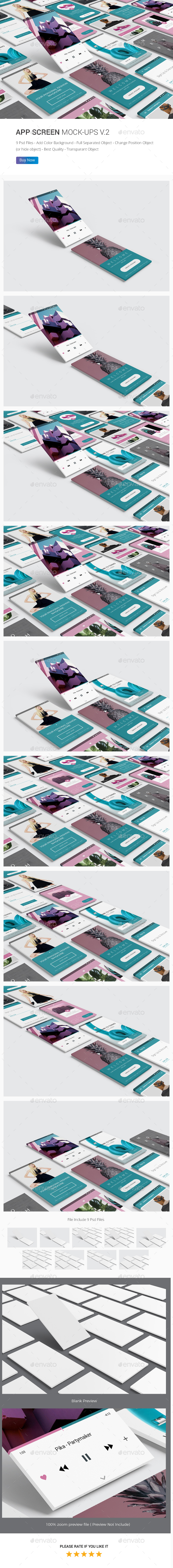 iPhone Screen / UI / App Screen Mockup V.2 - Mobile Displays