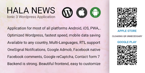Full Ionic 3 Mobile App for WordPress - Google Facebook Ads, Social Login - Hala News Pro - CodeCanyon Item for Sale