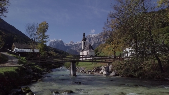 View of Church in Ramsau, Berchtesgaden, Germany alt