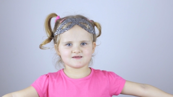 Funny Girl with a Holiday Mask alt