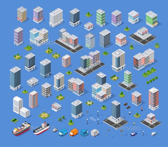 Building City Map Kit - Industries Business
