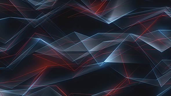Abstract Red and Blue Glowing Edges