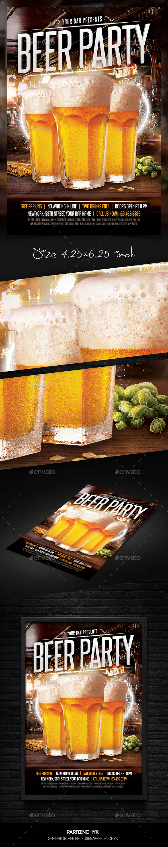Beer Day Party Flyer Template - Clubs & Parties Events