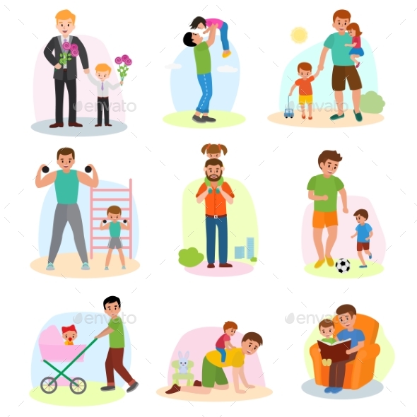 Father and Child - People Characters