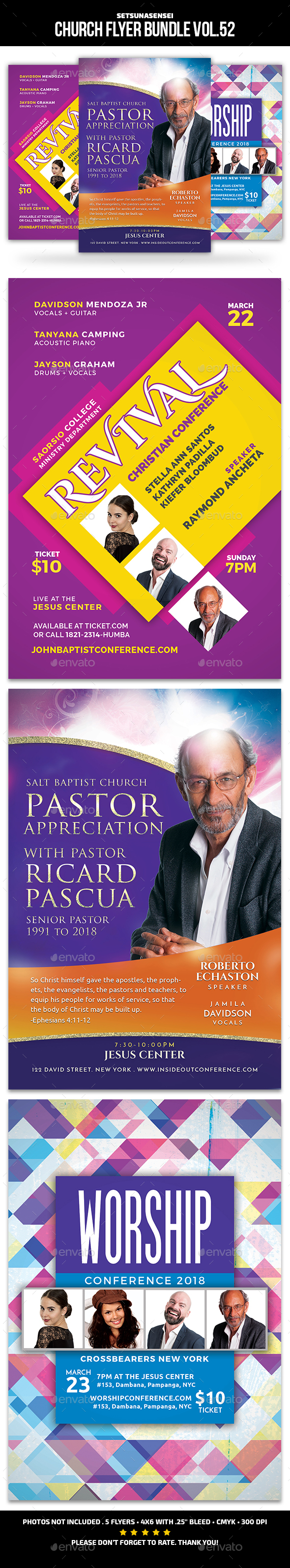 Church Flyer Bundle Vol. 52 - Church Flyers
