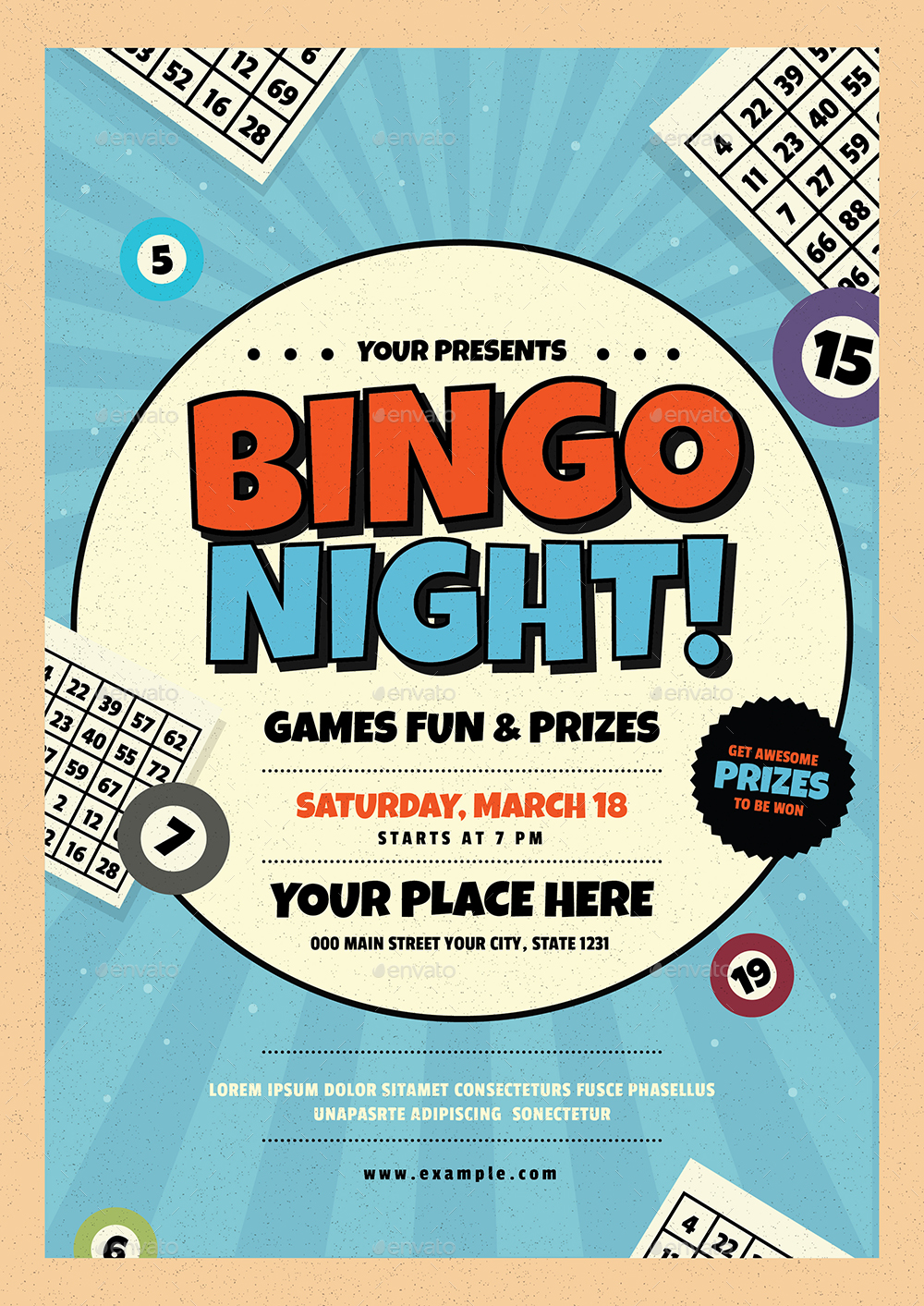 Bingo Night Event Flyer Regarding Bingo Night Flyer Template