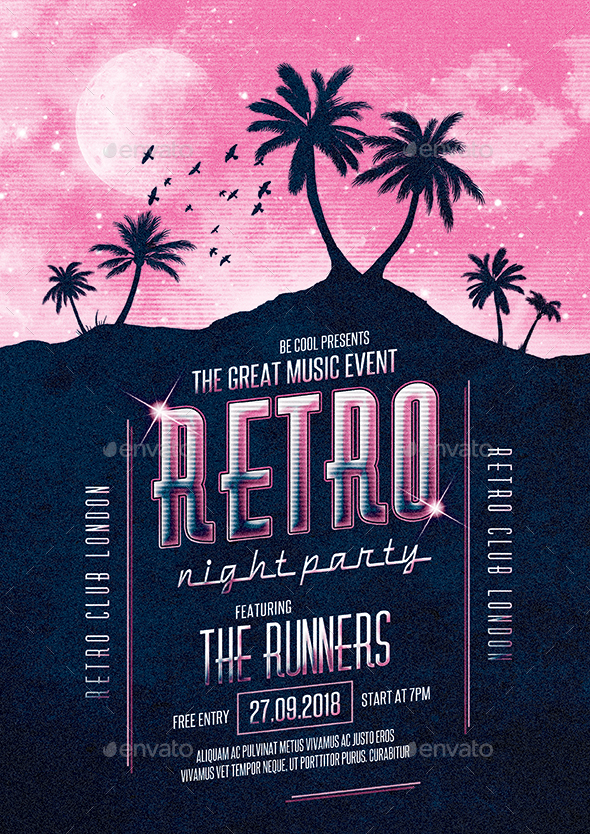 Retro Flyer/Poster - Clubs & Parties Events