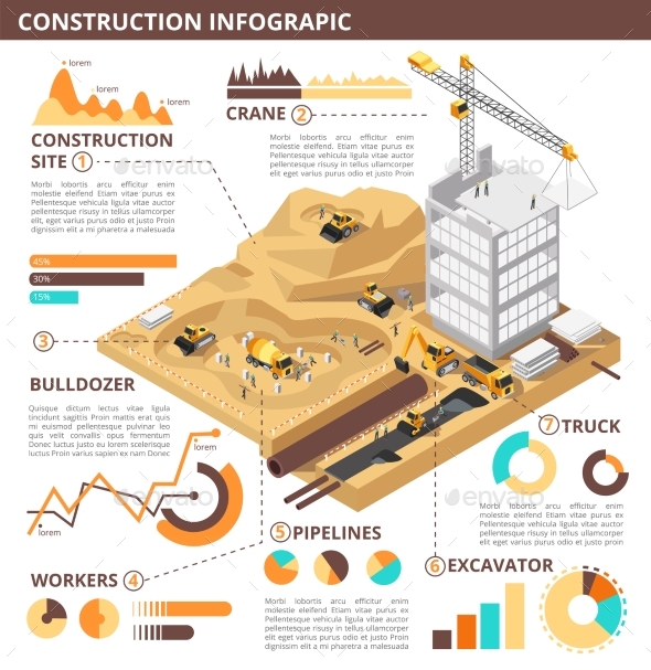 Building Construction Isometric Vector - Buildings Objects