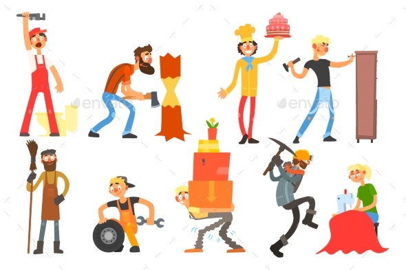 Flat Vector Set with People - People Characters