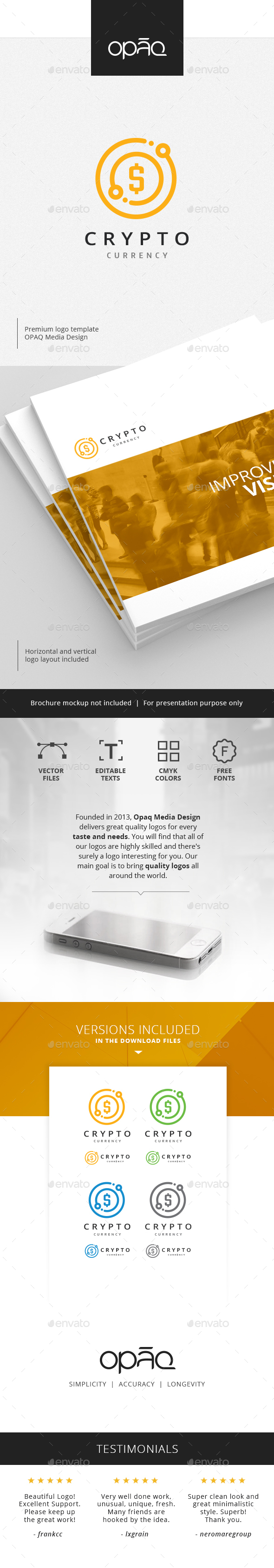 Bitcoin Crypto Currency Logo - Symbols Logo Templates