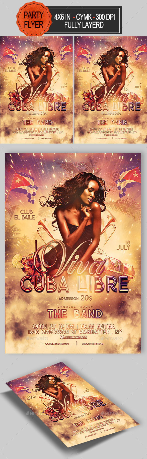 Viva Cuba Libre Flyer - Clubs & Parties Events