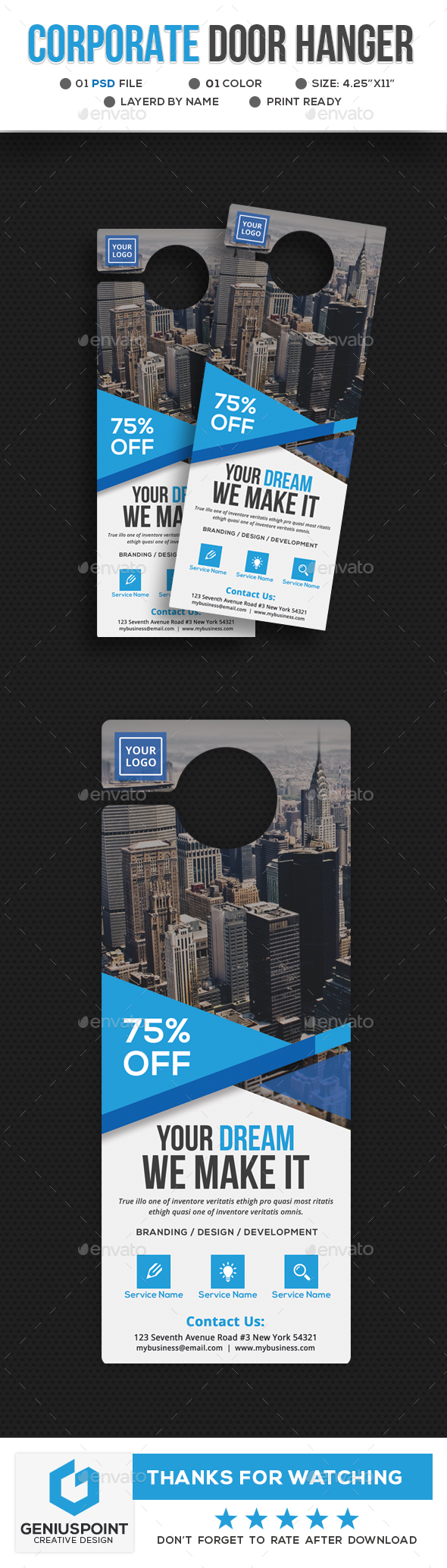 Corporate Door Hanger - Miscellaneous Print Templates