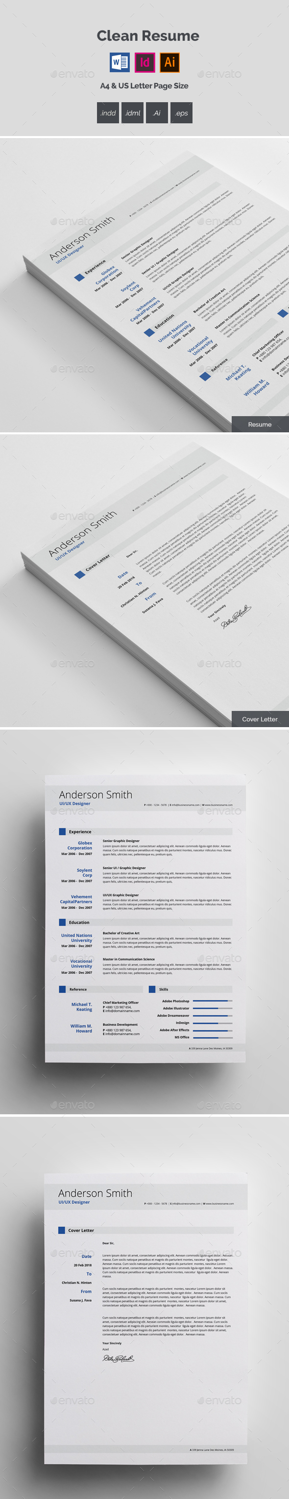 Clean Resume - Resumes Stationery