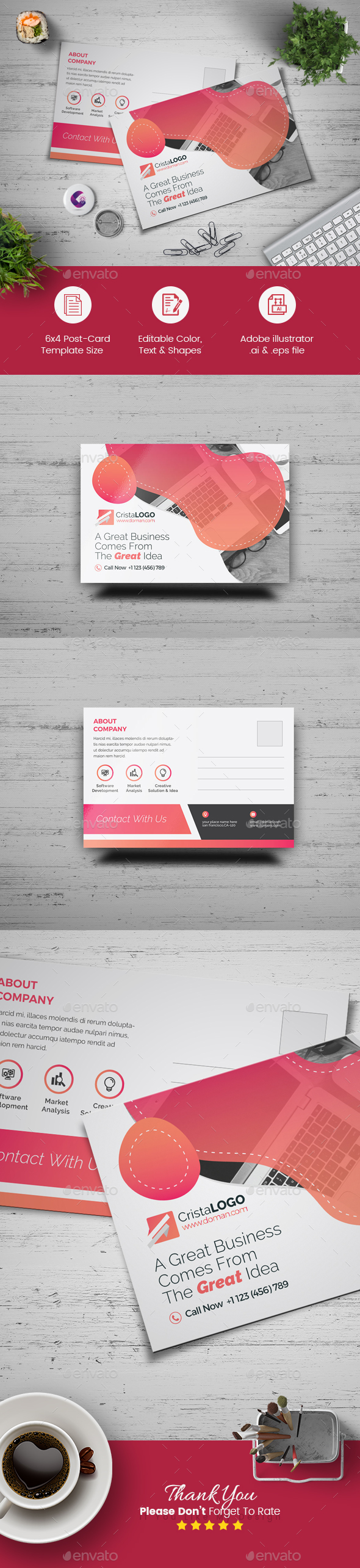 Postcard Template - Cards & Invites Print Templates