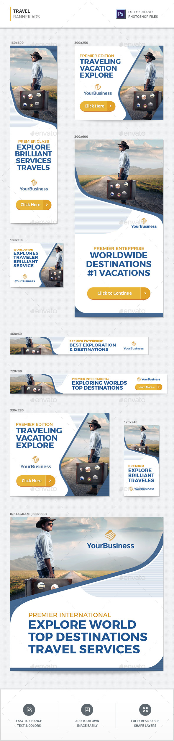 Travel Banners - Banners & Ads Web Elements