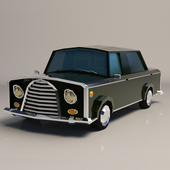 Low-Poly Cartoon Limousine - 3Docean 21577725