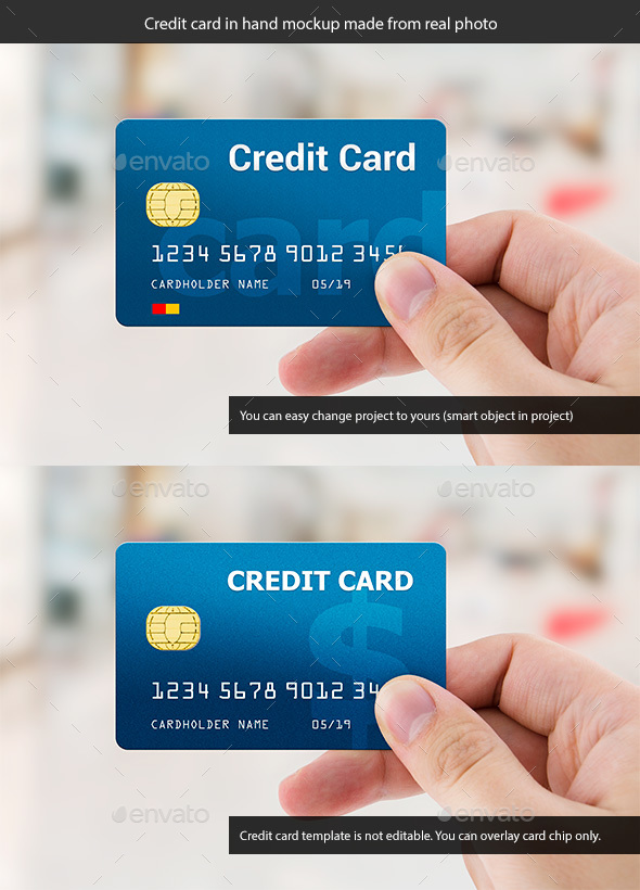 Credit or Business Card in Hand. Mockup Made from Real Photo - Business Cards Print